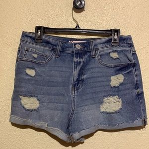 SO Denim Jean Shorts Ripped 11/30W Blue High Rise Mom Short🌀